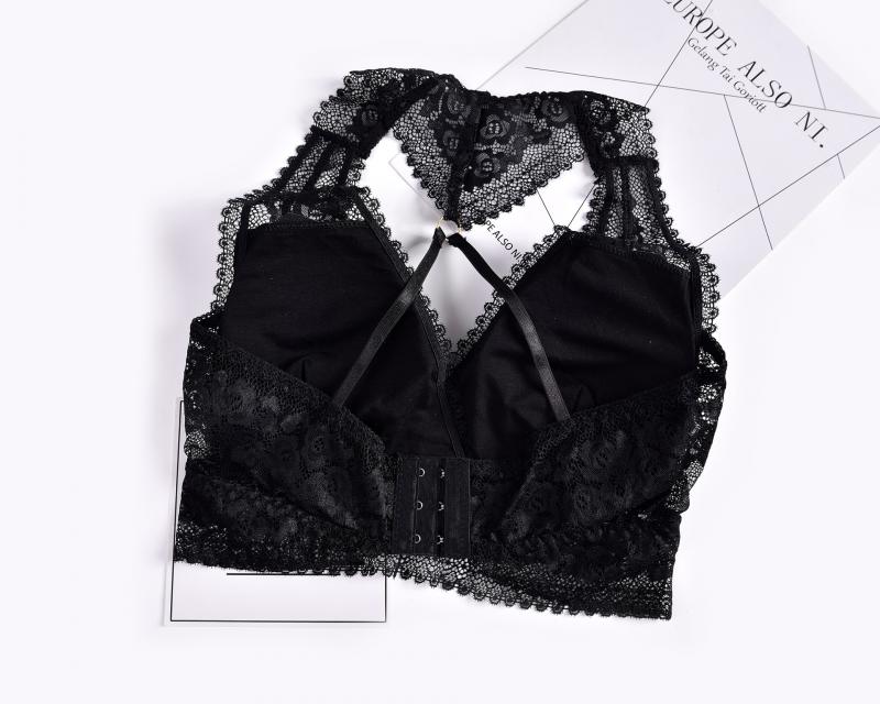 Jinjiaxin European And American Lace Back Bra Walk With Breast Pad Women's Shawl Wrapped Bra Summer