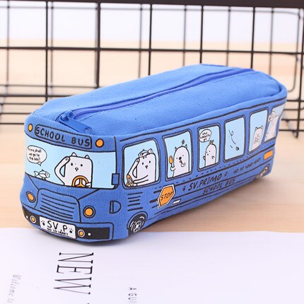 Pen Pencil Bag Case Cartoon Cute Cat Bear Sheep Canvas Fold Standing Holder Stationery Organizer Kids: 45