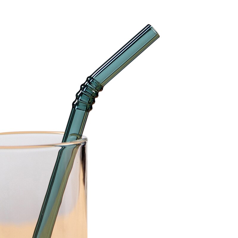 Paja de beber de vidrio paja de colores vaso pajillas de alto borosilicato resistente al calor rectas curvadas: G
