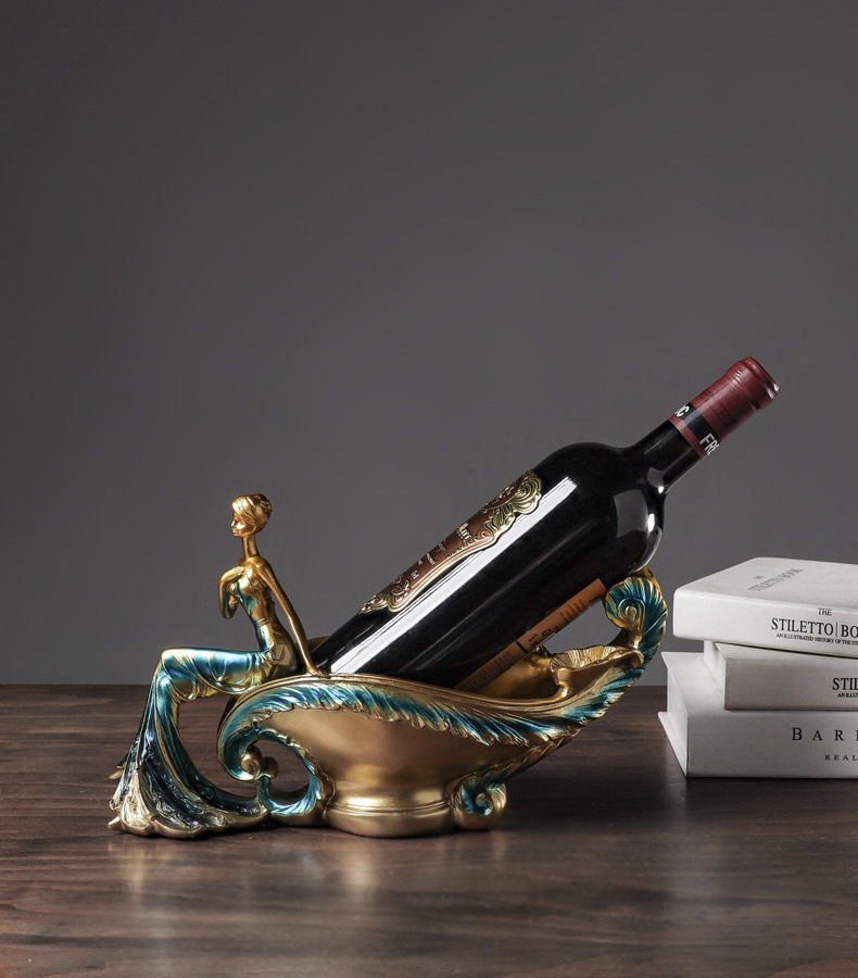 Vrouwen Vormige Sculpturen Wijn Fles Houder Premium Hars Stevige Sculpturen Wijnrek Keuken Decoratie Ambachten MAZI888
