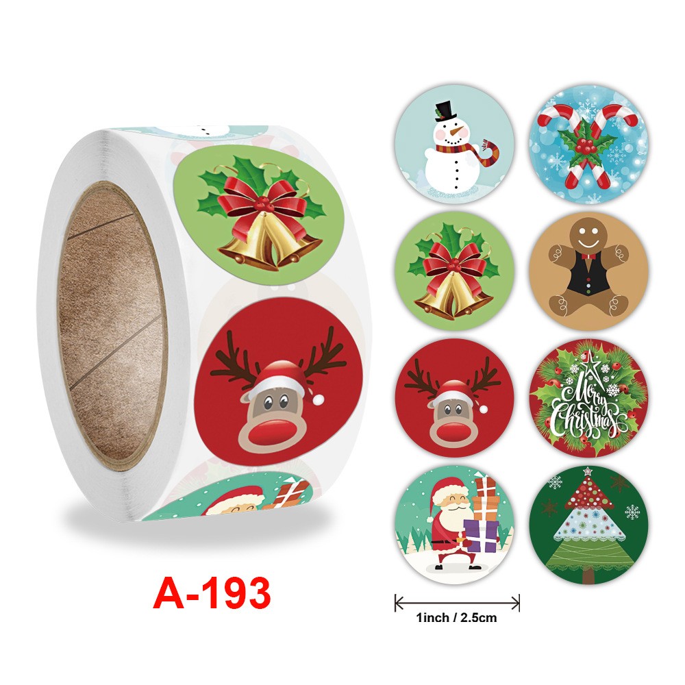 50-500Pcs Cartoon Merry Christmas Tree Label kids Stickers for Package Wrapping Festival Party Baking Paper Seal Stickers