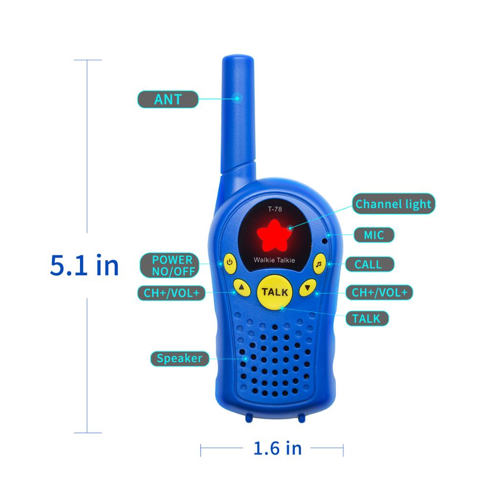 Xuncn Walkie Talkie Kids 3km Children Boys and Girls Star Phone Walkie Talkie Toy Mini 2pcs Radio Xmas Birthday Christmas