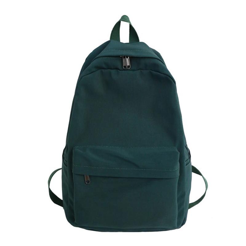 2022 Women Backpack Solid Color Shoulder Bag School Bag For Teenage Girl Children Female: Green