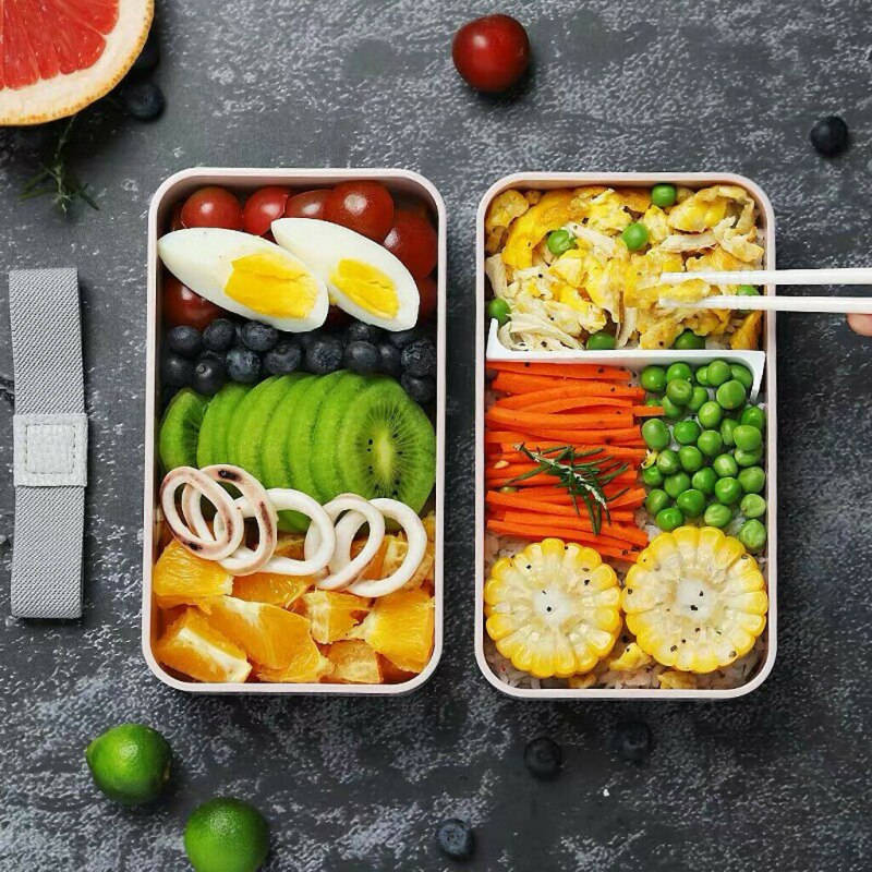 Magnetron Grote Capaciteit Verwarmbare Lunchbox Magnetron Lunchbox Japanse Bento Box 2 Layer Container Opslag Draagbare