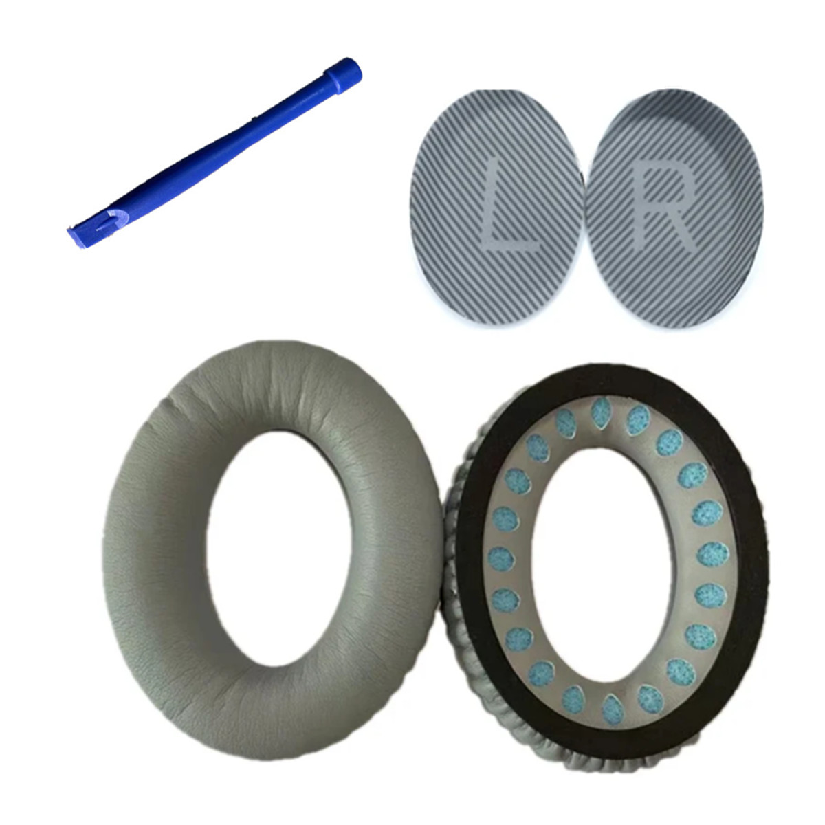 Coussinets d'oreille de remplacement pour BOSE QC35 pour QuietComfort 35 et 35 II, coussinets d'oreille en mousse à mémoire de forme, housse d'oreille de: Gris clair
