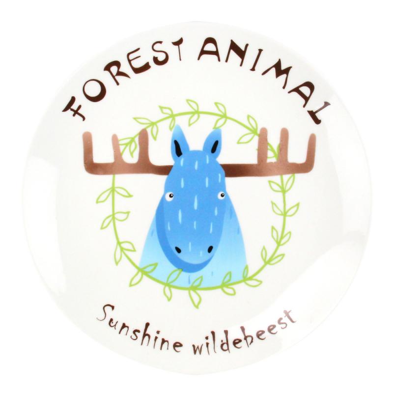 Nordic Ceramic Dinner Dish Plate Cartoon Animal Pattern Steak Fruit Salad Spaghetti Dessert Plates Kitchen Tableware