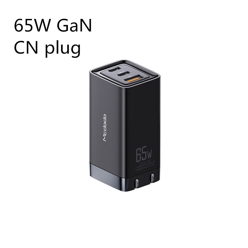 Neue 65W GaN Ladegerät Schnell Ladung 4,0 3,0 Typ C PD USB Ladegerät mit QC 4,0 3,0 Tragbare Schnelle ladegerät ForiP ForXiaomi Laptop: CN Stecker Schwarz