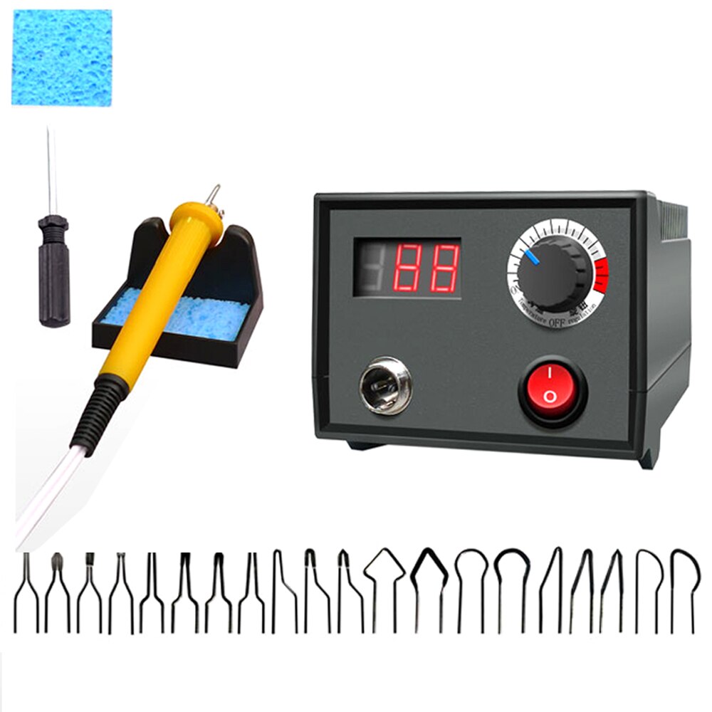 30w justerbar temperatur vedovn pyrografi penn brennemaskin kalebass håndverk verktøysett med sveisetråd 110v/220v: 220v / Lh30-sx1 / Au
