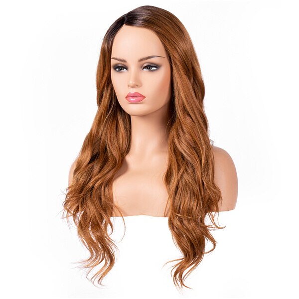BESTUNG 24inch Synthetic Lace Wig Long Wavy Heat Resistant Fiber Ombre Hair Wigs for Black Women: W200516 DR27