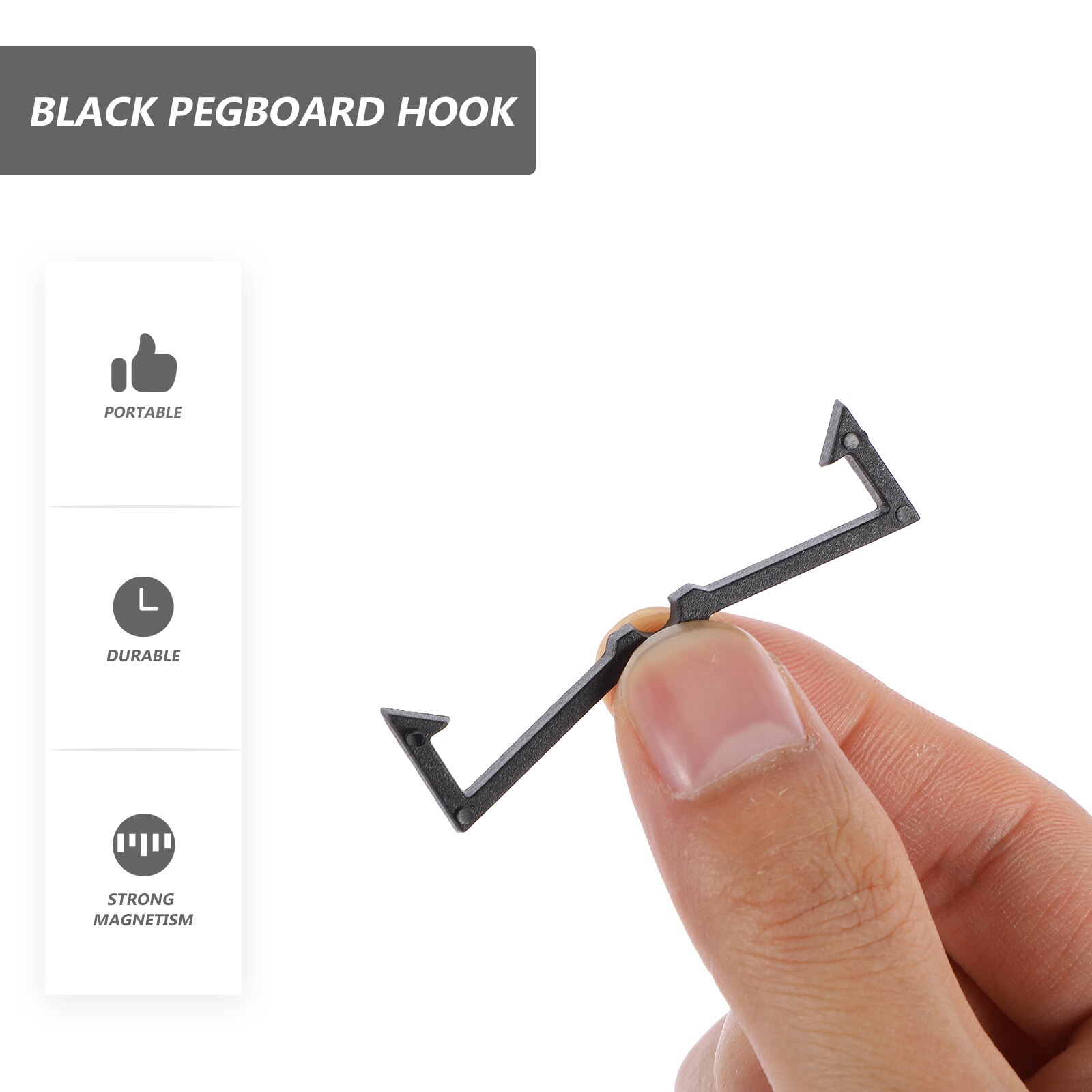 100pcs Black Pegboard Hook Plastic Peg Hook Fixer Pegboard Hook Organizer