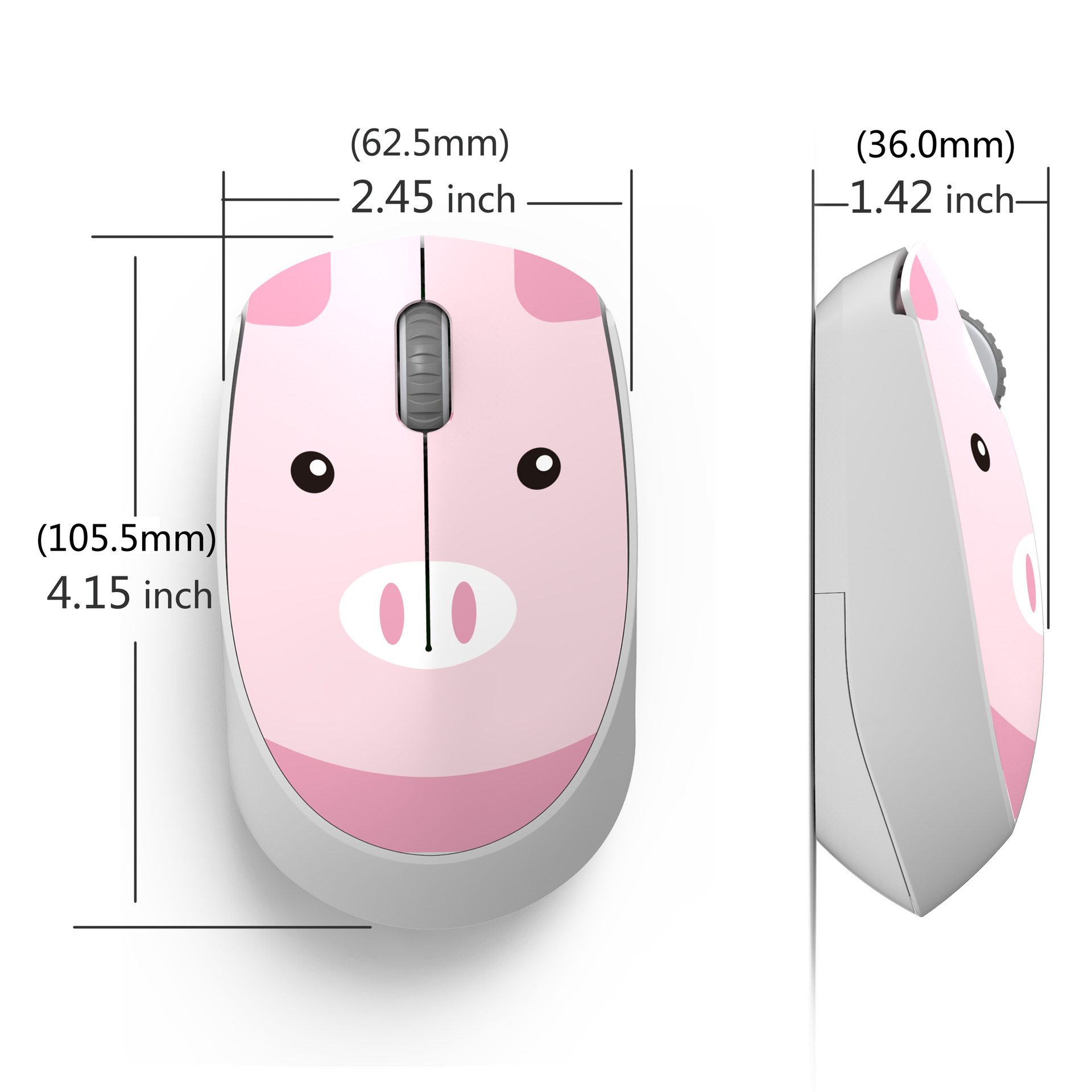 Leuke Roze Muis 2.4G Draadloze USB Mini Oplaadbare Ergonomische Mause Cartoon Computer Stille Klik Optische Muizen voor Kinderen