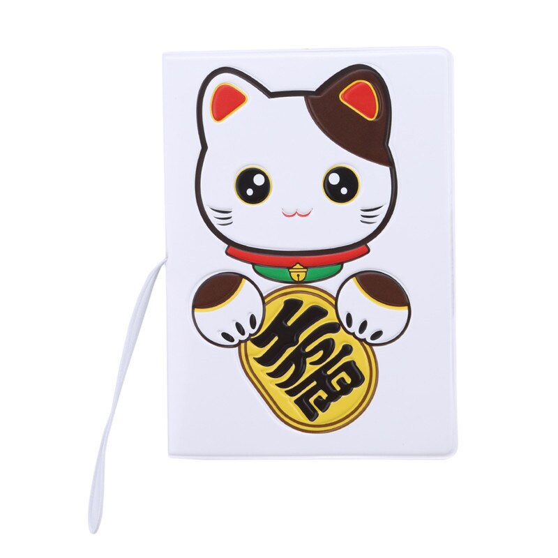 14*10Cm Pvc Lederen Cartoon Lucky Cat Id Card Bag Credit Kaarthouder Reizen 3D Business Porte Carte eenvoudige Paspoort Cover