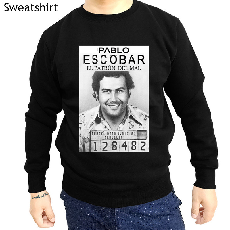 Męska bawełniana bluza moda męska bluzy gangster, Pablo escobar marka shubuzhi bluzki bluza z kapturem na jesień i zimę