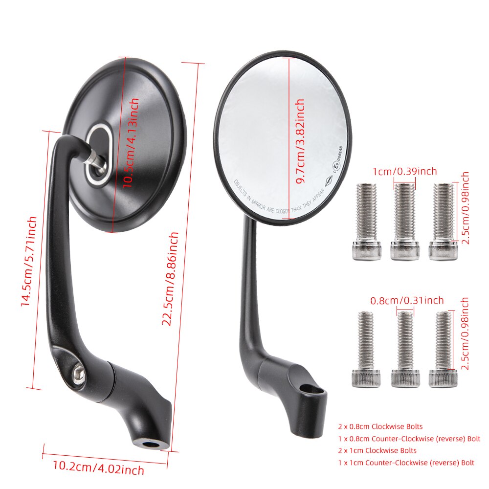 E-Mark Universele Cnc Aluminium Motorfiets Stuur Achteruitkijkspiegels 8Mm 10Mm Spiegel Voor Honda Yamaha Suzuki scooter