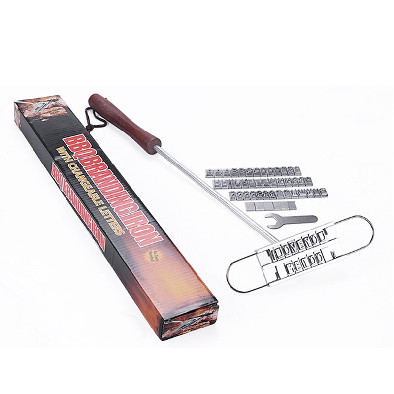 Barbecue Barbecue fer Signature nom marquage timbre outil viande Steak Burger 55 x lettres arrangées arbitrairement