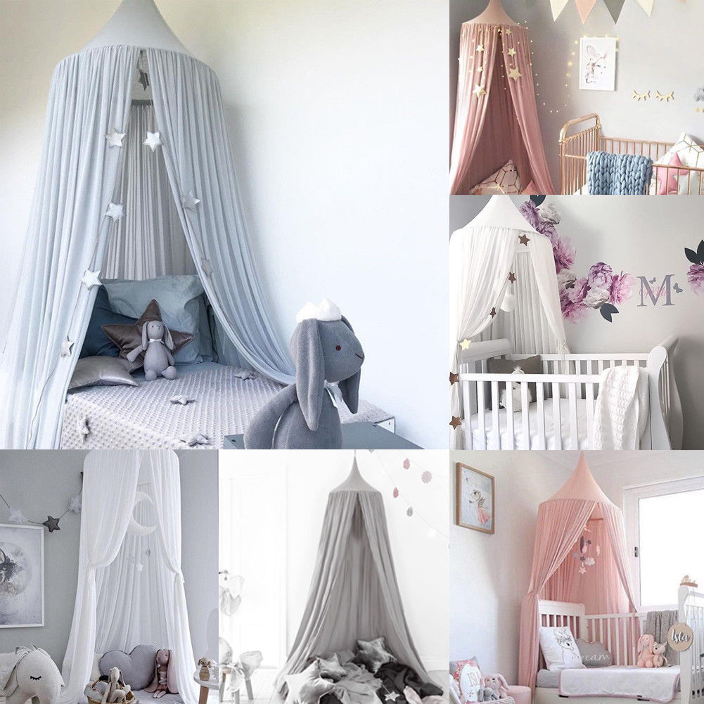 Aa Prinses Baby Kids Chiffon Paleis Bed Luifel Bedcover Klamboe Gordijn Beddengoed Koepel Tenten Bed Volant 240x260cm
