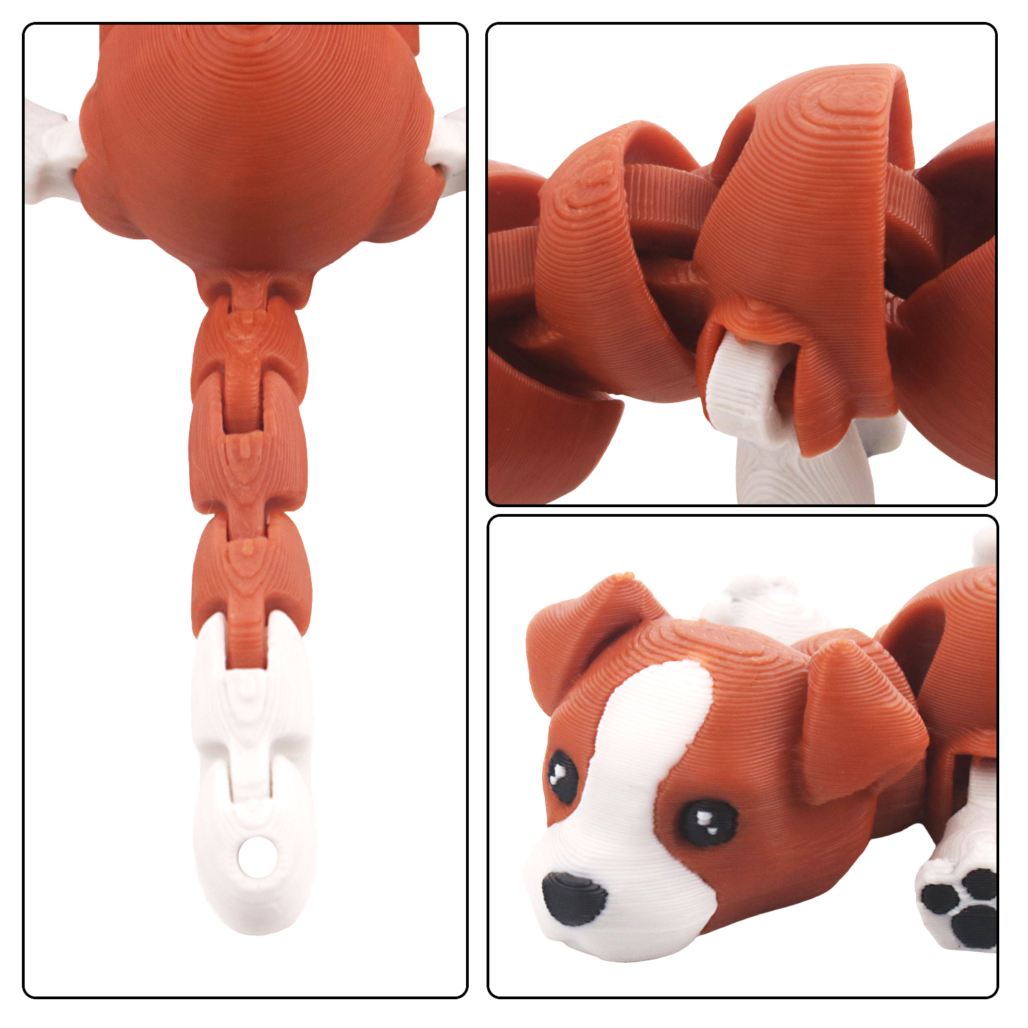 Modelo de perro impreso en 3D, estatua de juguete animal flexible, articulaciones móviles, decoración de oficina en casa
