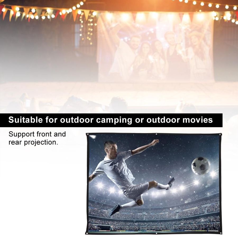 4:3 Thickened 100% Polyester Portable Foldable White Soft Projector Screen Curtain Projector Screen