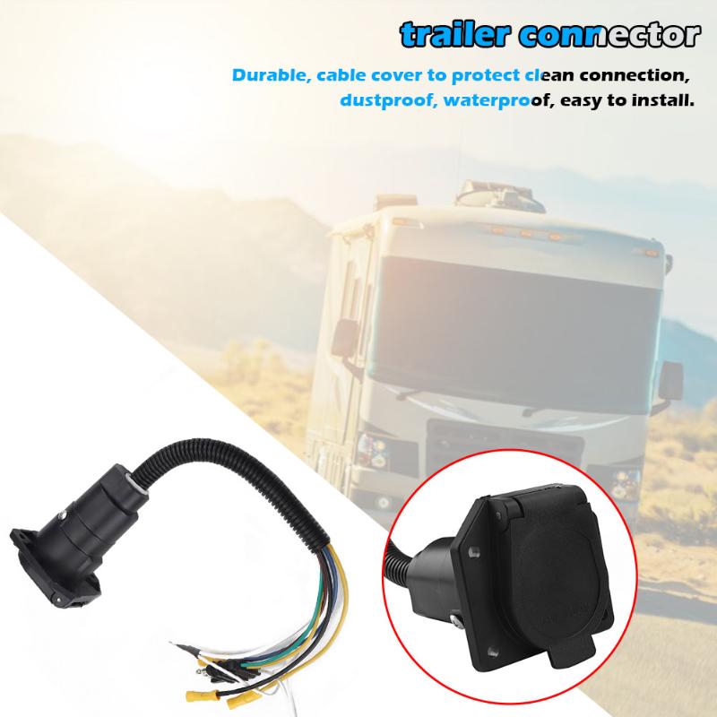 Trailer Light Wiring Adapter Excellent Craftsmanship Well Durability 4 Way Flat to 7 Way RV Blade with Mounting Bracket