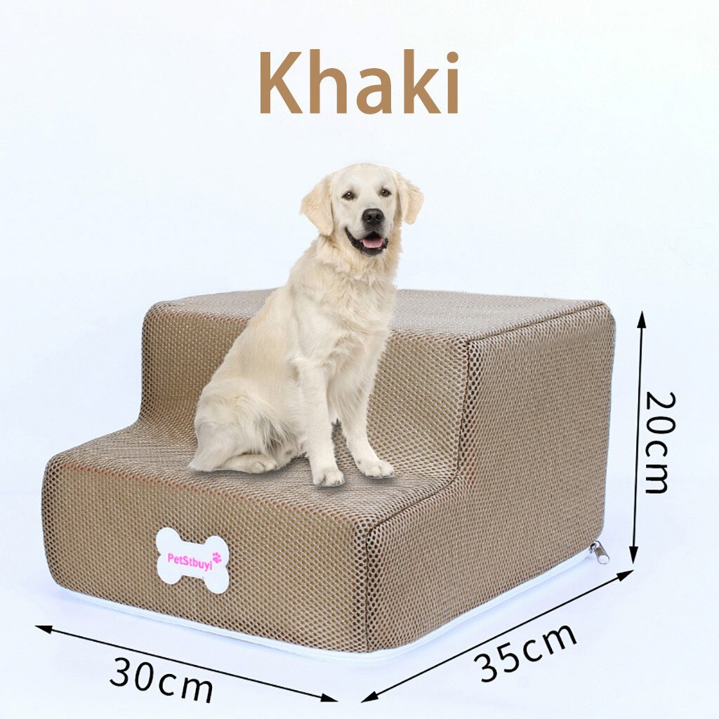 Pet Bed Stairs Pet Stairs Breathable Mesh Foldable Pet Stairs Detachable Dog Ramp 2 Steps Ladder for Small Dogs Puppy Cat Bed: H