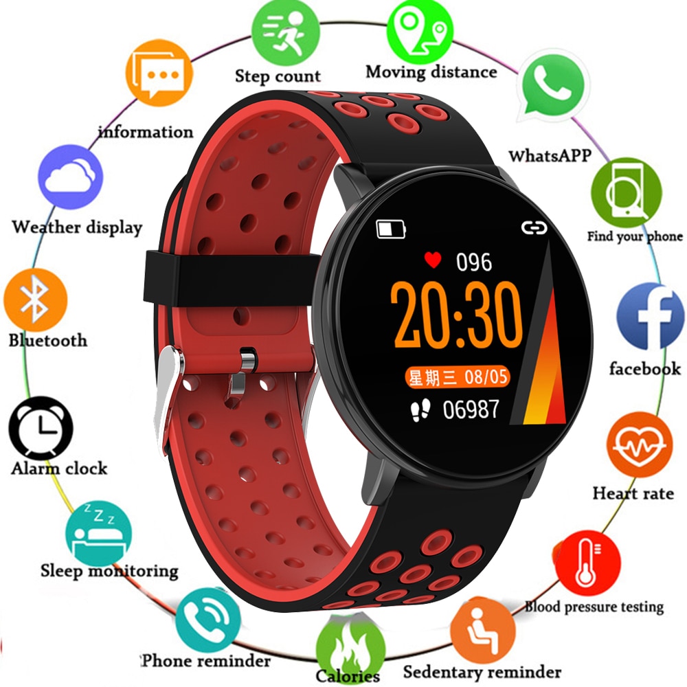 W8 smart armbånd pulsmåler tracker skridttæller blodtryk stillesiddende opkald besked påmindelse søvn tracker sportsur