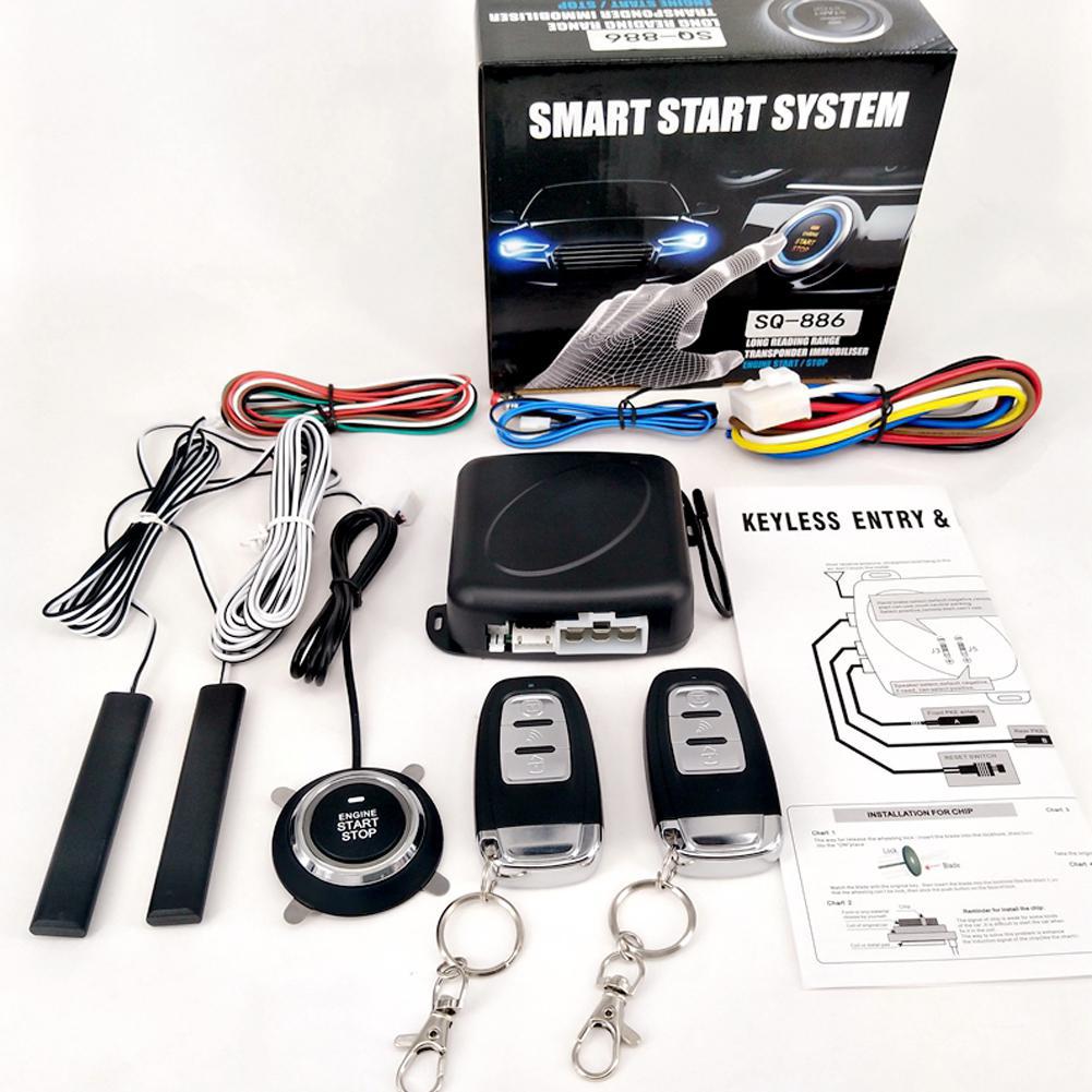 9Pcs/Set Remote Starter System For Car SUV Keyless Entry Engine Start Alarm System Push Button Remote Starter Stop Auto