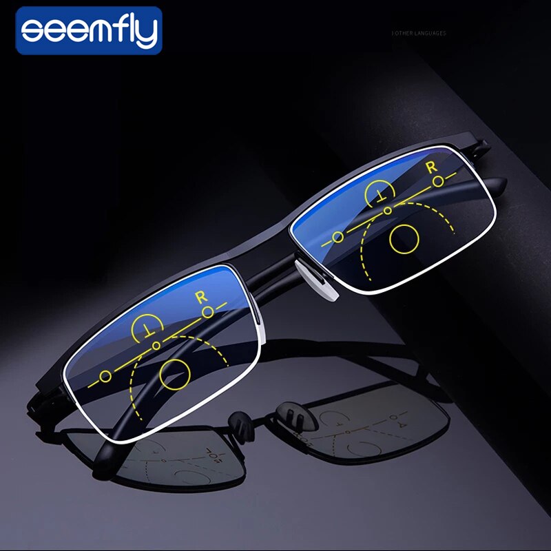 Lunettes de lecture progressives intelligentes pour hommes et femmes, avec réglage automatique, Anti-rayon bleu, de près et de loin, + 1.0 + 1.5 + 2 + 2.5 + 3.5