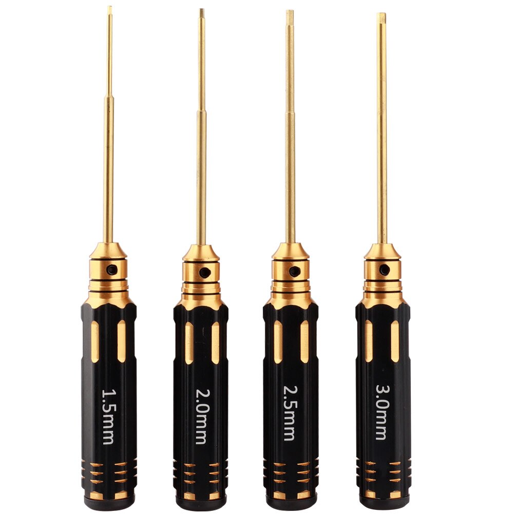 Hexagon Schroevendraaier Reparatie Rc Model Tool Twee-Kleur Titanium-Plated Rc Vliegtuig Schroevendraaier Hex Reparatie Tool: Bruin