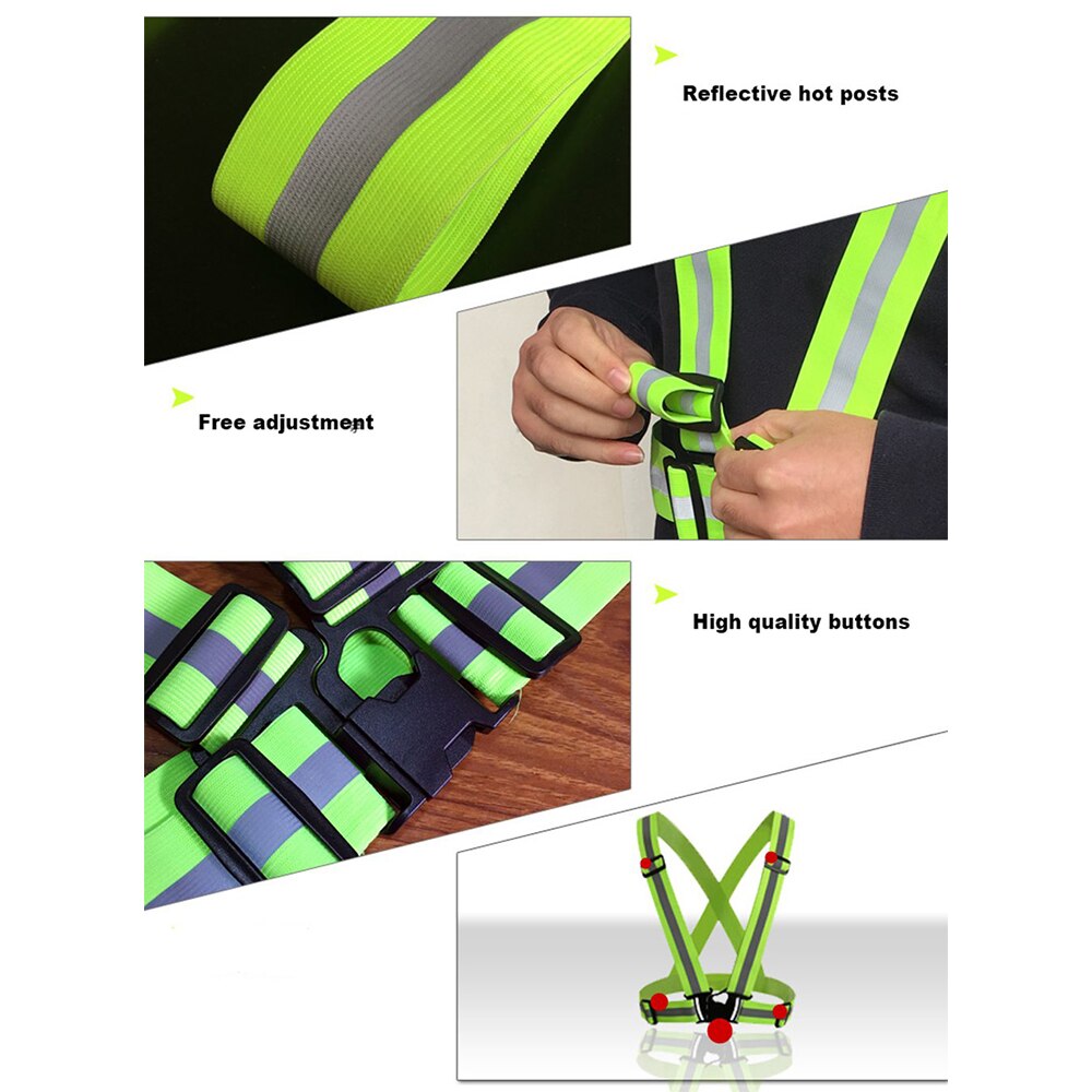 Zuja Elastische Reflecterende Kleding Outdoor Veiligheid Vest Nacht Fietsen Hoge Zichtbaarheid Riem Armband Heren Overall Werkkleding