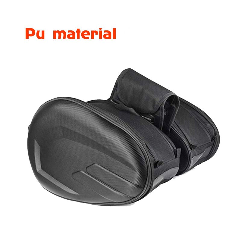 Vandtæt motorcykel sidetasker sadeltaske oxford stof sadeltasker moto bagagerum bagage hjelm ridning rejsetasker: Pu materiale