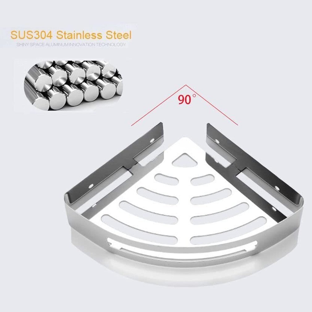 Hoekdouche plank 304 roestvrijstalen badkamerrek multifunctioneel wandgemonteerd hoekrek dik rek
