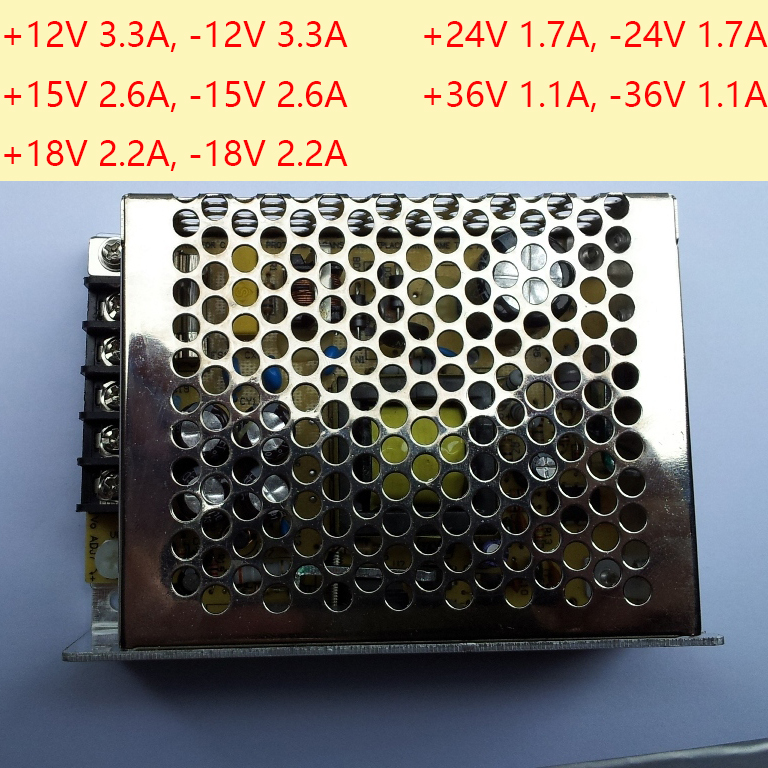 Power amplifier switching power supply positive and negative dual output 80W ±12V±15V±18V±24V±36V input voltage 88~264VAC