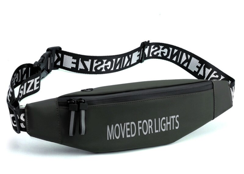 Waterproof Man Waist Bag Chest Pack Outdoor Sports Crossbody Bag Casual Travel Male Bum Belt Bag Waterproof Fabric Solid: C STYLE Army green