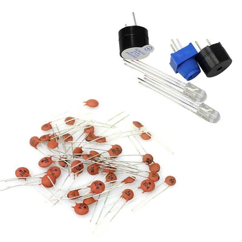 Startsæt modstand led kondensator breadboard modstand buzzer til arduino
