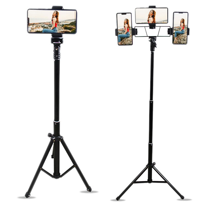 Mobiel statief telefoon statief foto live-uitzending smartphone statief zaklamp ondersteuning statief adapter voor android