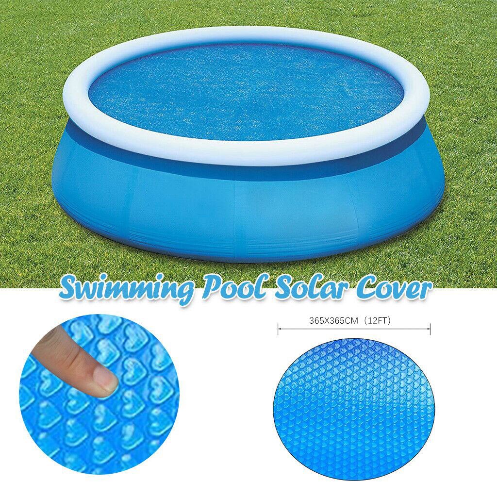 Round Pool Solar Cover Maintain Heat Protector 12 Ft Foot Above Ground Blue Protection Swimming Pool Outdoors Pool Accessories