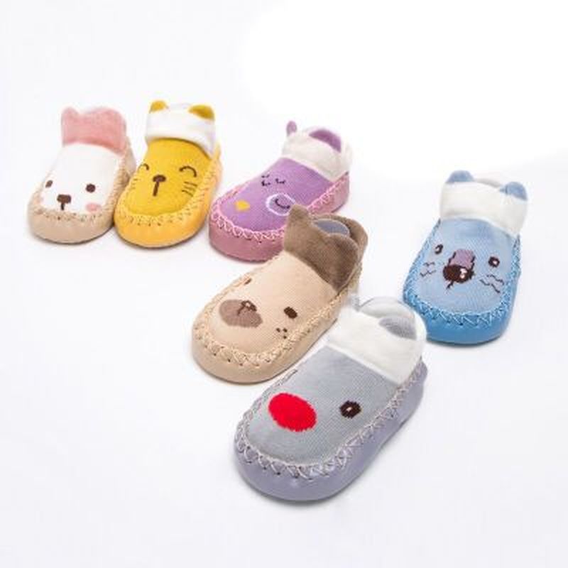 Baby Socks with Rubber Soles Animal Pattern Infant Foot Sock for Newborn Spring Kid Floor Socks Shoes Anti-Slip Soft Sole Sox