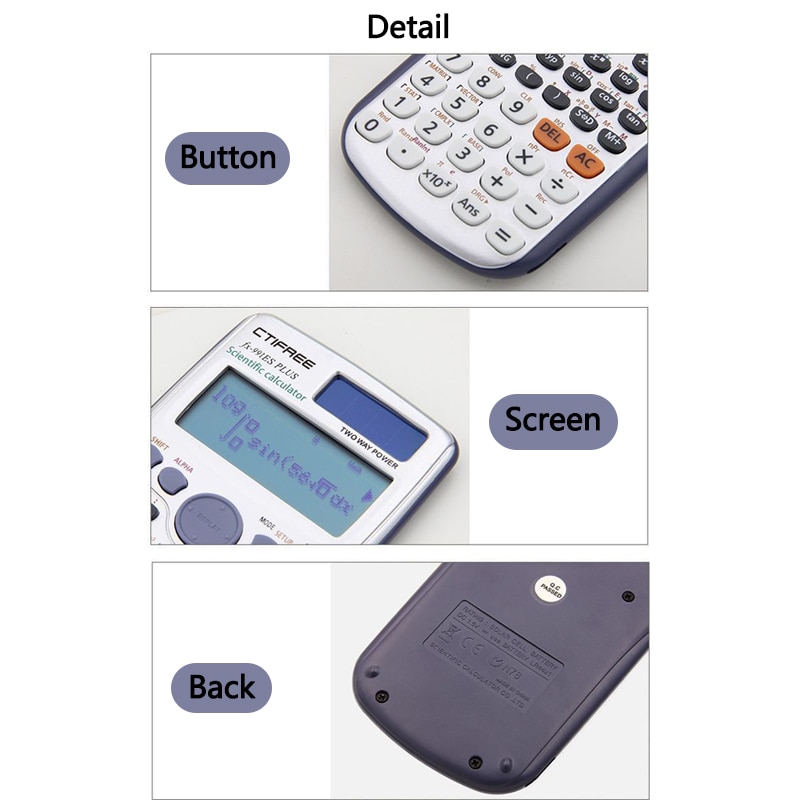 Calculatrice scientifique Portable pour étudiants, fonctions d'affichage, outil de calcul électronique, de poche, pour bureau