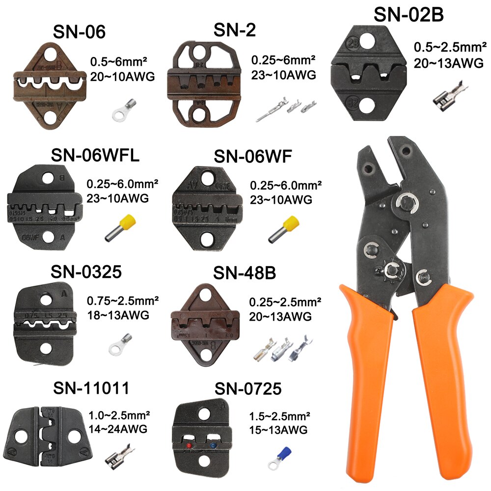 Mini europeisk formsats för sn  sn48b crimptång serie handpressverktyg och för  sn28b sn48b sn11011 sn0725 sn0325 sn06
