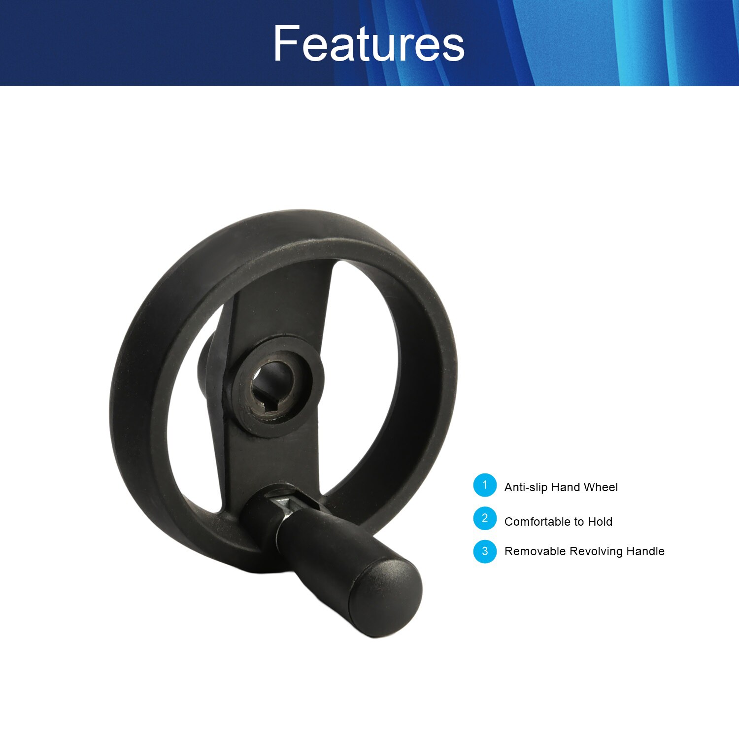 2 Spoked Hand Wheel Polypropylen(PP) Handle 12mm/16mm Hole Diameter Machine Accessories For Lathe Milling Machine 1pcs