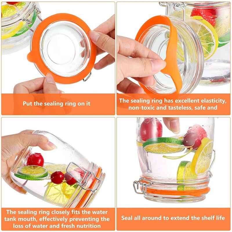 Rubber Seals for Glass Jars,Silicone Gaskets Canning Seals Replace Airtight Sealing Lids Rings for Canning Jar
