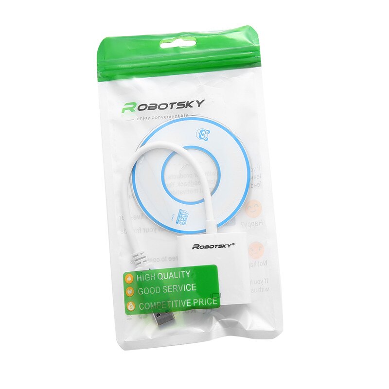 Robotsky USB 3.0 to VGA HD Converter Adapter External Video Graphic Card for Desktop Laptop