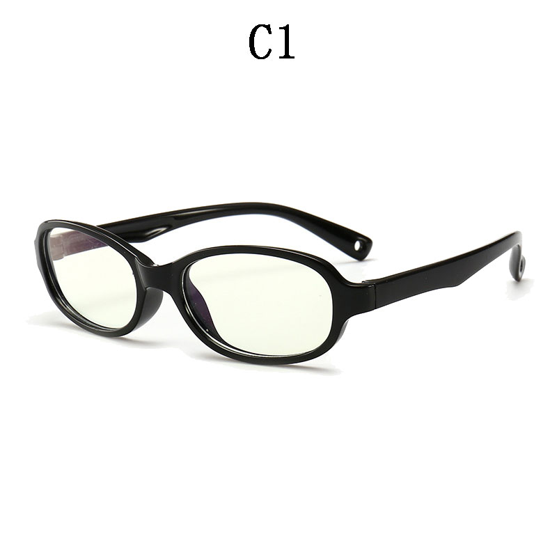 Boyseen dreng og pige anti-blå børne optiske briller silikone børn flad spejl briller stel briller 005: C1