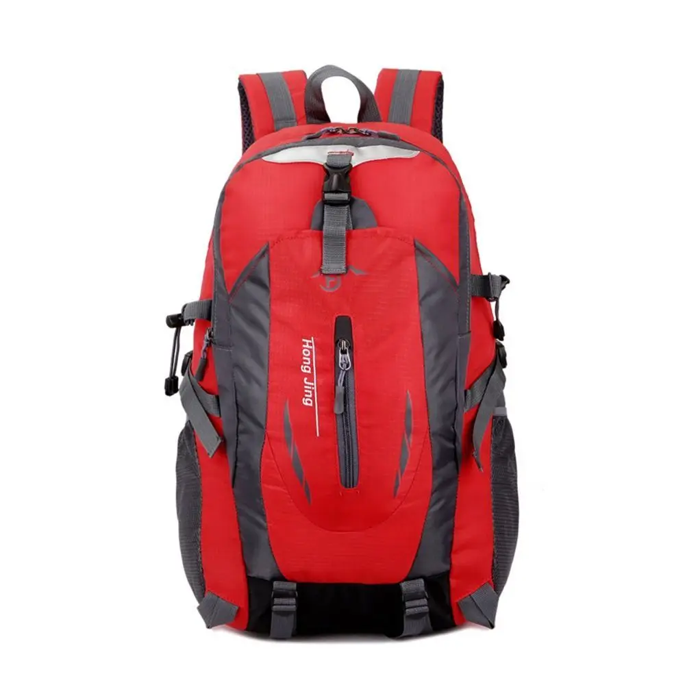 Durable Camping Backpack 40L Large Capacity Travel Rucksack Nylon Waterproof Outdoor Bags Hiking Travel Bag: Red