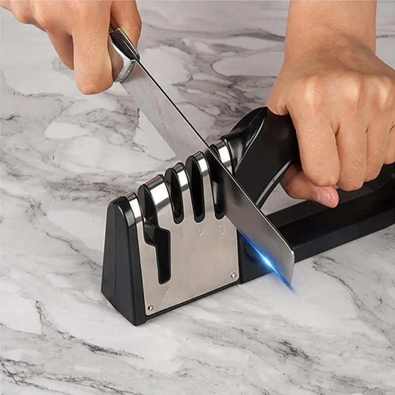 Keuken 4-segment messenslijper Multifunctionele draagbare antislipbasis Messenslijper Huishoudelijke keukengadgets Accessoires