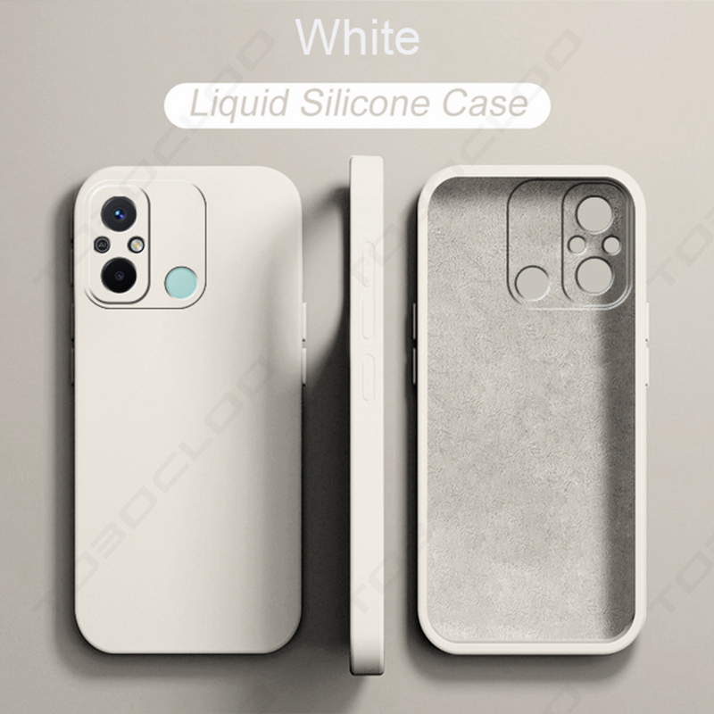 Luxe originele zachte hoes van vloeibaar siliconen voor xiaomi redmi 12c , redmi 12c red  mi 12c global version 12 c hoesje: Wit