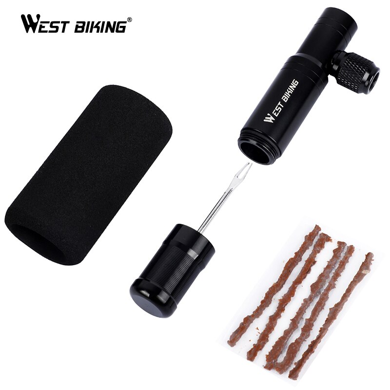 West cycling 2 in 1 mini fietspomp  co2 inflator tubeless bandenreparatietool presta & schrader ventiel mtb fiets luchtpomp