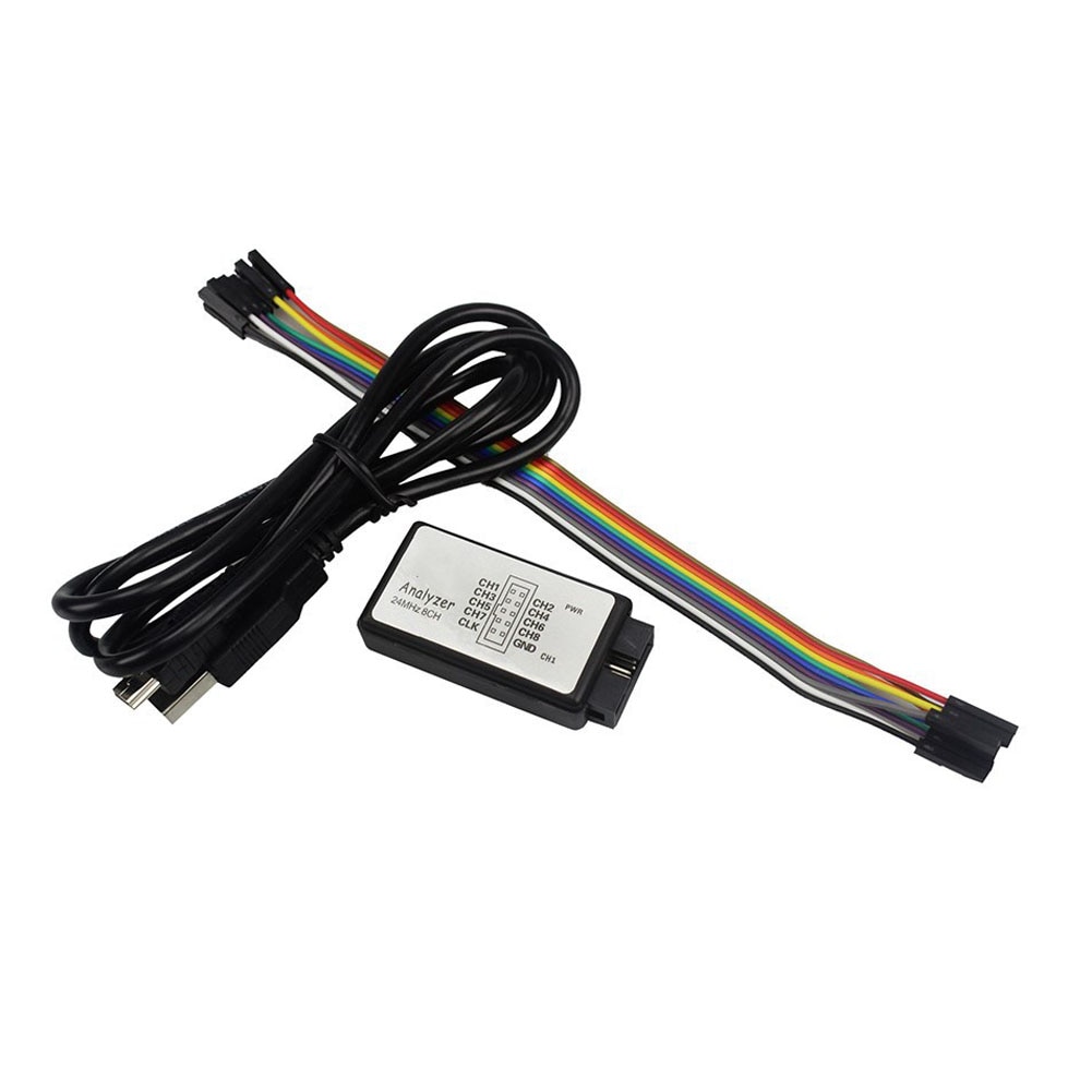 24M Logik Analyzer Daten Hochladen USB angetrieben Mikrocontroller Professionelle Messung 8 Kanäle Eingang Praktische Zubehör