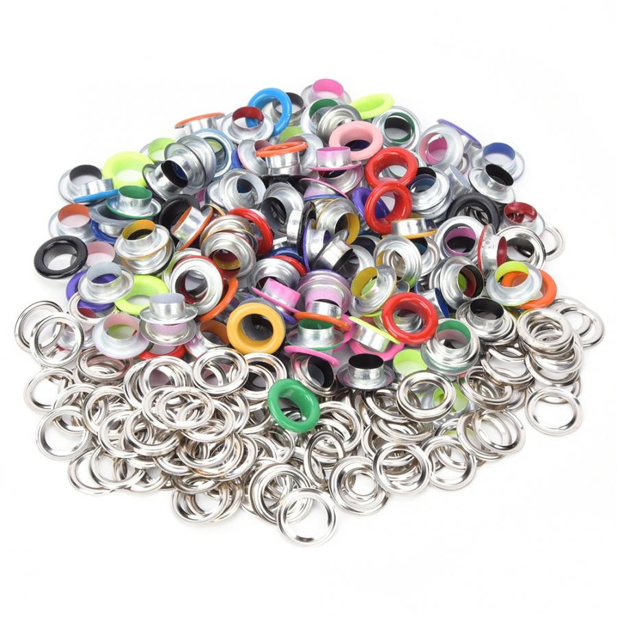 Ojal de Metal de hierro para decoración de ropa, ojal de Metal colorido, bricolaje, bolsa, zapatos, 8mm/10mm con arandela de 200 piezas, 200 Uds.