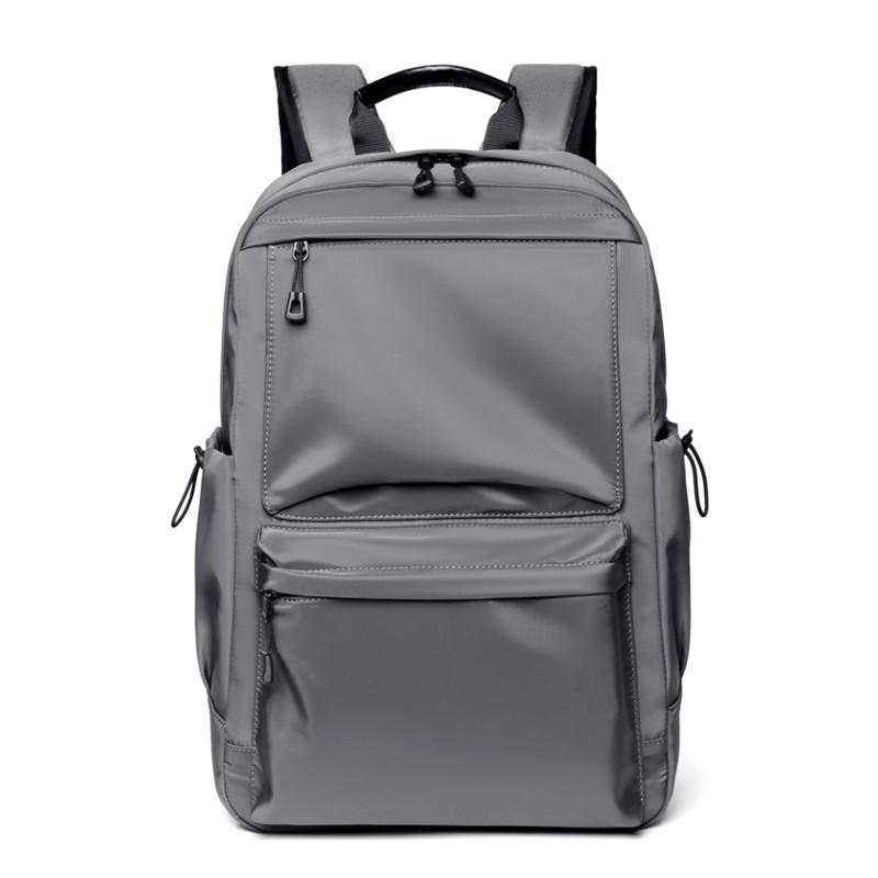 Mode Mannen Rugzak Effen Kleur Trendy Business Rugzak Oxford Doek Waterdichte Laptop Rugzak Eenvoudige Grote Capaciteit Bookbags: gray